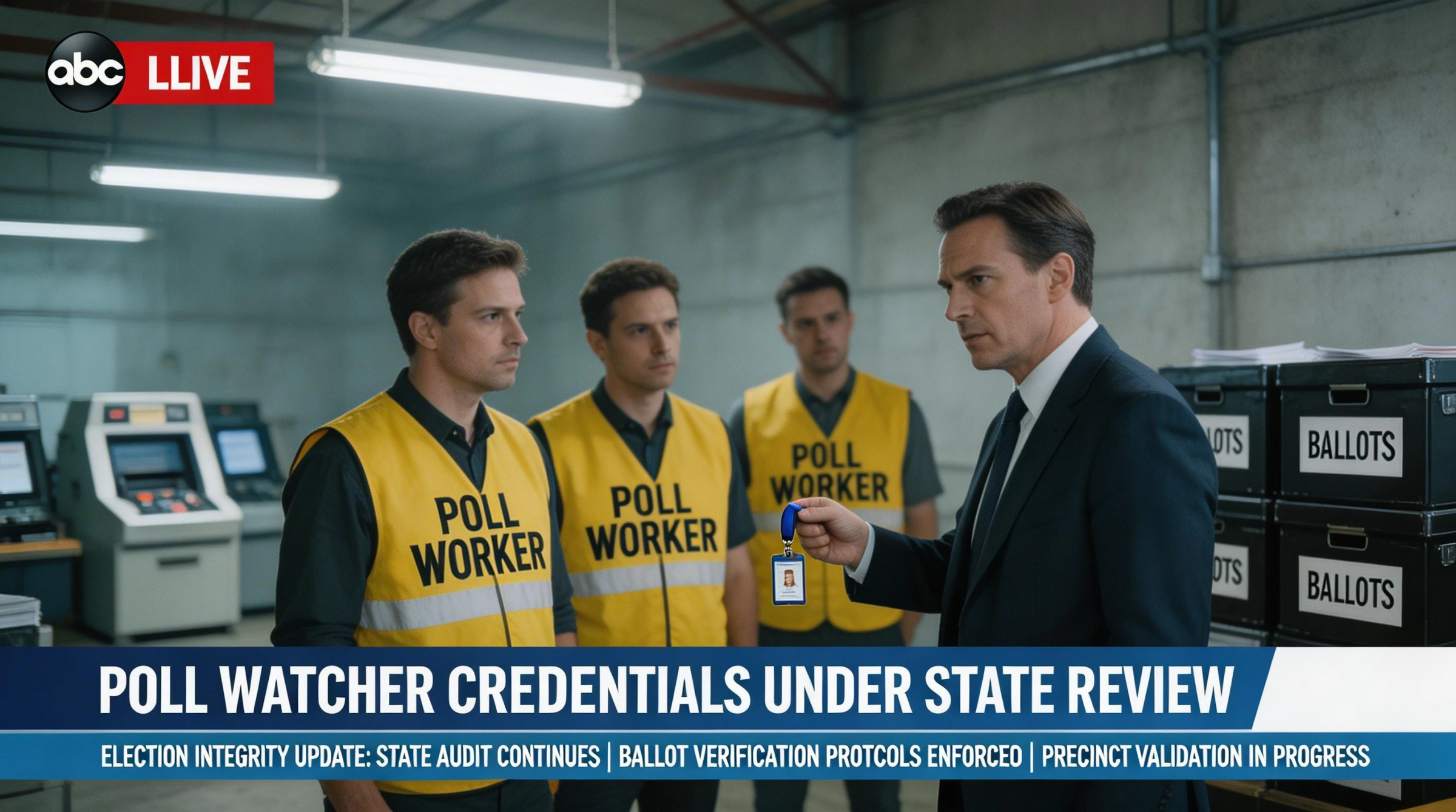 poll workers explaining ballots